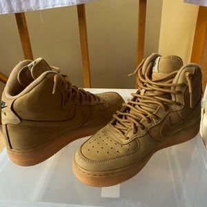 Nike Air Force 1s, Size 5Y (6.5 Women’s), Tan, Worn only a few times!